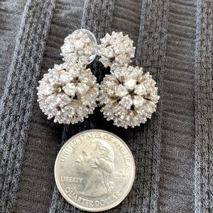 Disco ball glam silver and CZ earrings.   So fun in person!